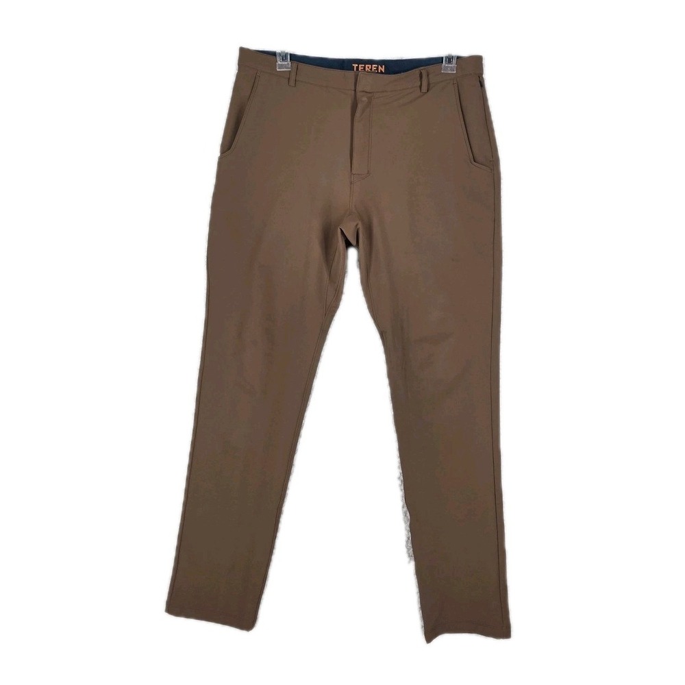 Teren Designs Daily Driver Pants Mens 34x34 Brown Stretch Hiking Travel(36x33.5)